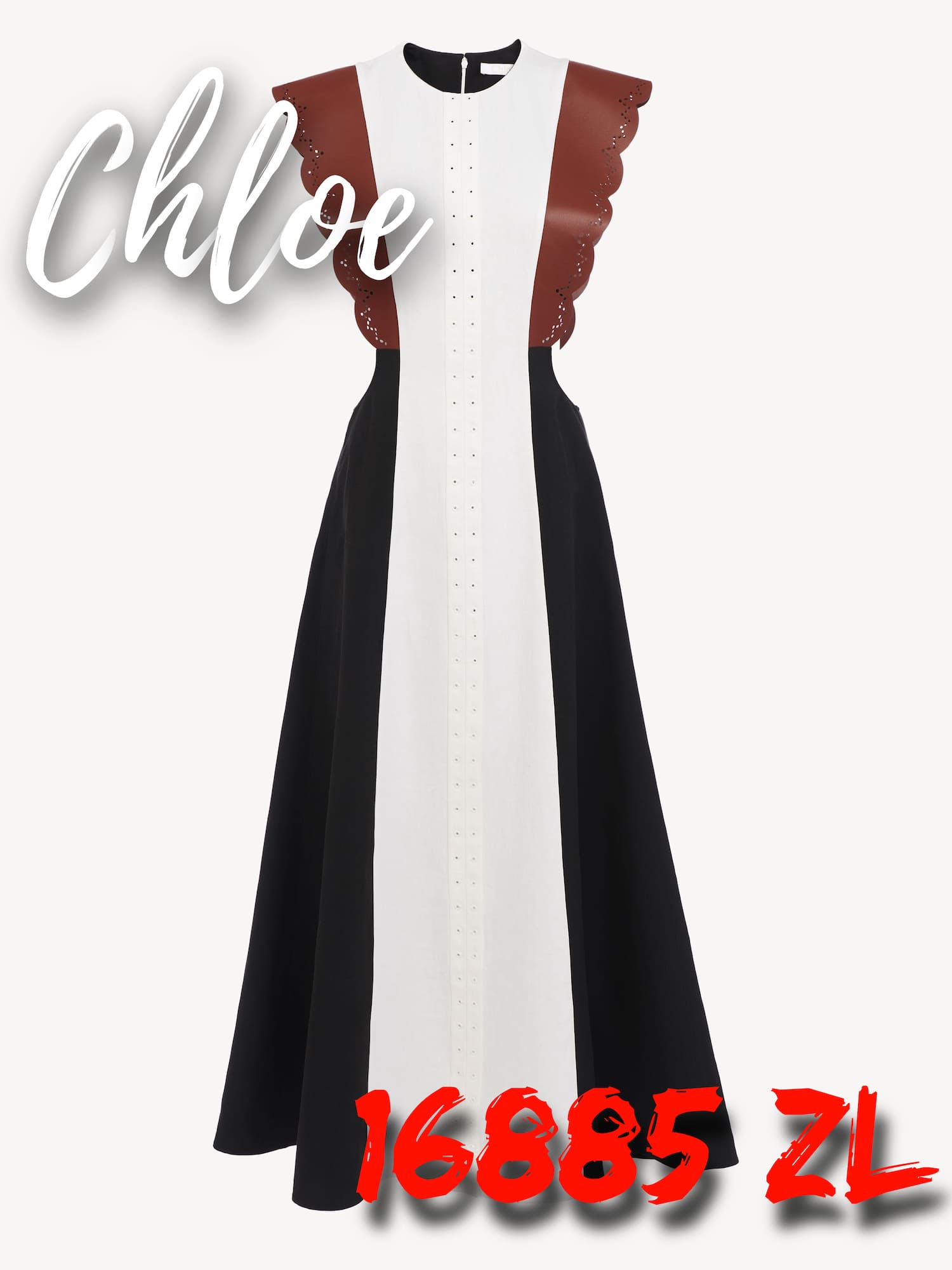 Расклешенное платье до щиколотки - бренд Chloe
